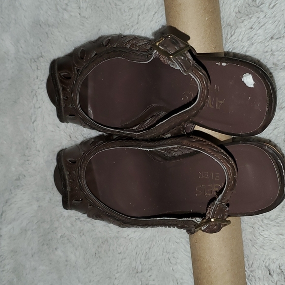 ANGELS 4 EVER Womens Faux Leather Cutout Braided Back Strap 4" Heels-VGUC-Sz 6.5 - Picture 13 of 15